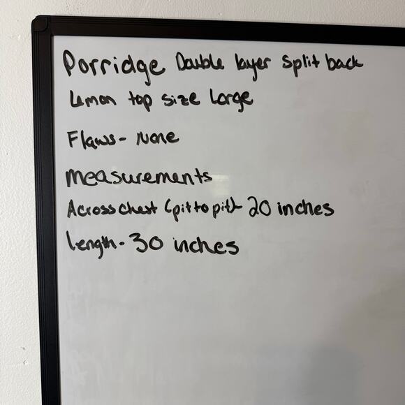 Porridge Womens Double Layer Split Back Lemon Top Size Large - Picture 9 of 9